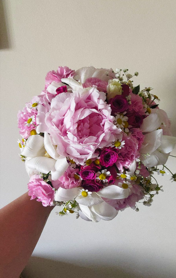 Bouquet de Noiva –  Peónias, Tulipas, Cravinas e Rosas